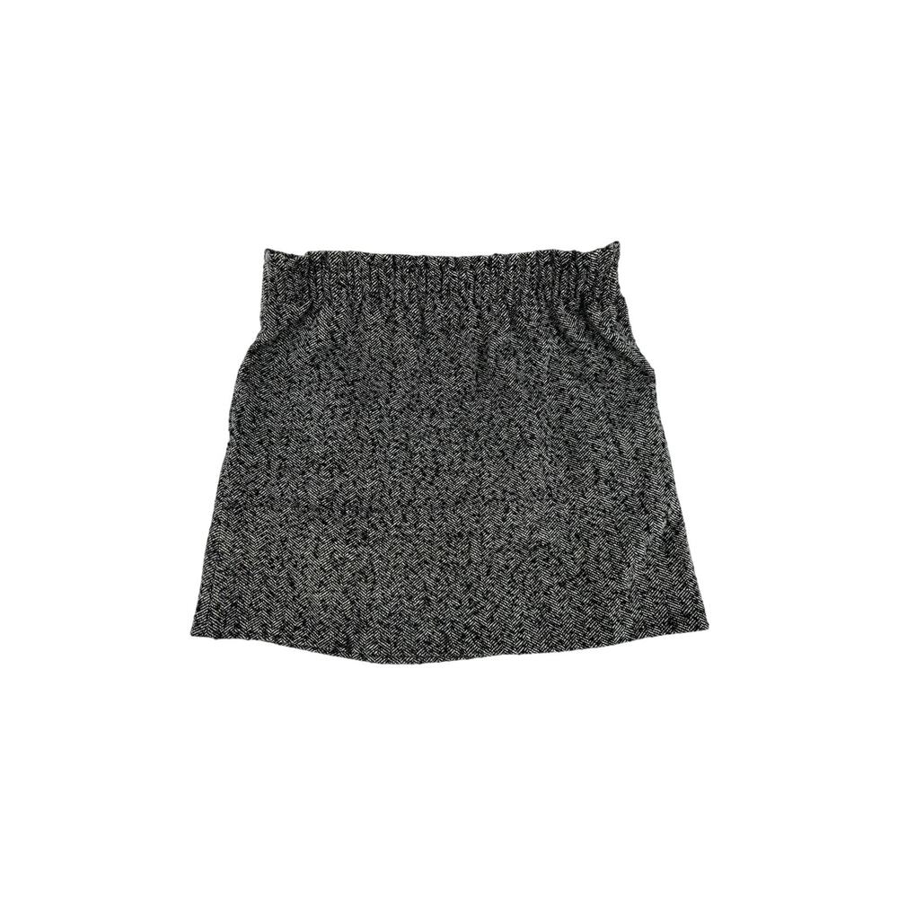 J Crew Size 12 NWT Wool Blend Mini Skirt Elastic Waist Grey Herringbone MSRP $79